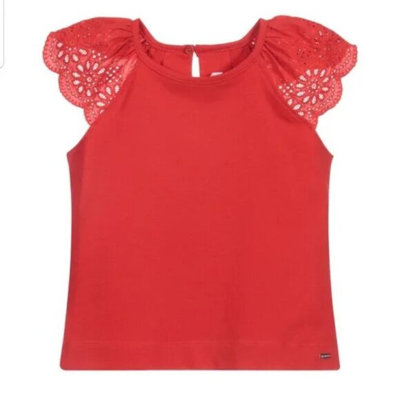 Mayoral Other - Mayoral little girl Red eyelet detail shoulders tank top size 7 (F18)
